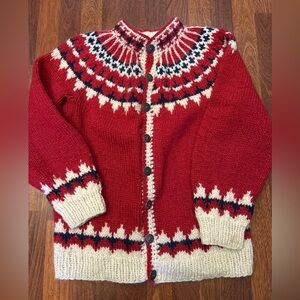 Vintage Stobi Nordic Wool Cardigan Sweater Size Large